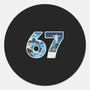 67 Rio Landmarks Illustration Classic Round Sticker