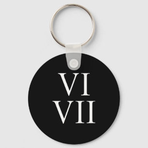 67 Roman Numerals Vi Vii Funny Six Seven Meme Matc Keychain
