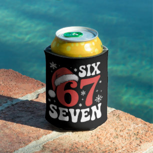 67 Santa Hat Christmas Six Seven Funny Sayings Can Cooler