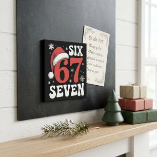 67 Santa Hat Christmas Six Seven Funny Sayings Magnet