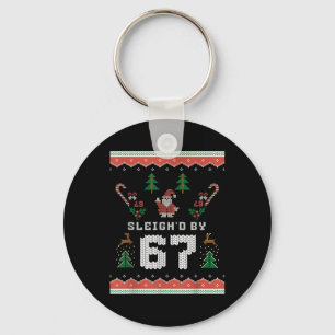 67 Santa Ugly Christmas Six Seven Keychain