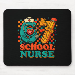 67 School Nurse Days Pencil Heart Funny Medical  Mouse Pad