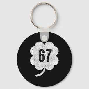 67 Shamrock Meme St Patrick’s Day Retro Green Luck Keychain