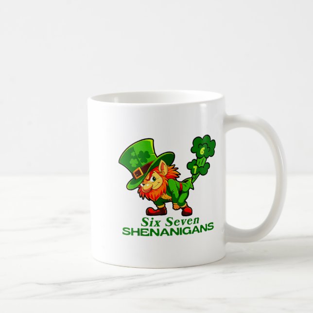 67 Shenanigans Funny Six Seven 6 7 Meme St. Patric Coffee Mug (Right)