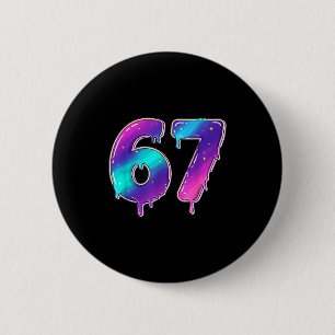 67 Shirt, 67 Meme Baseball Lifestyle 101 Apparel Y 2 Inch Round Button