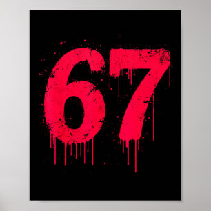 67 Shirt, 67 Meme Six Seven Men Teen Kids Funny Poster