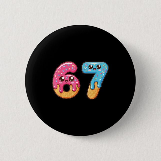 67 Shirt Baseball Lifestyle 101 Apparel Youth Drip 2 Inch Round Button (Front)