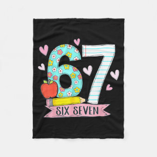 67 Shirt For Teachers 67 Meme Women Teacher Six Se Fleece Blanket