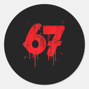 67 Shirt, Funny Shirts 67 Meme Six Seven Men Teen Classic Round Sticker