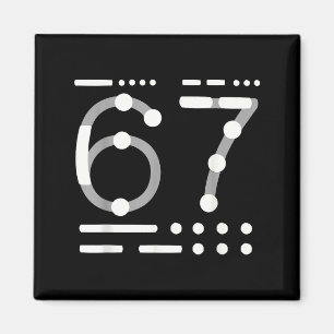 67 Shirt, Morse Code 67 Kid Meme Six Seven Graphic Magnet