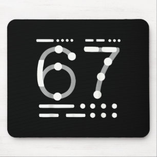 67 Shirt, Morse Code 67 Kid Meme Six Seven Graphic Mouse Pad