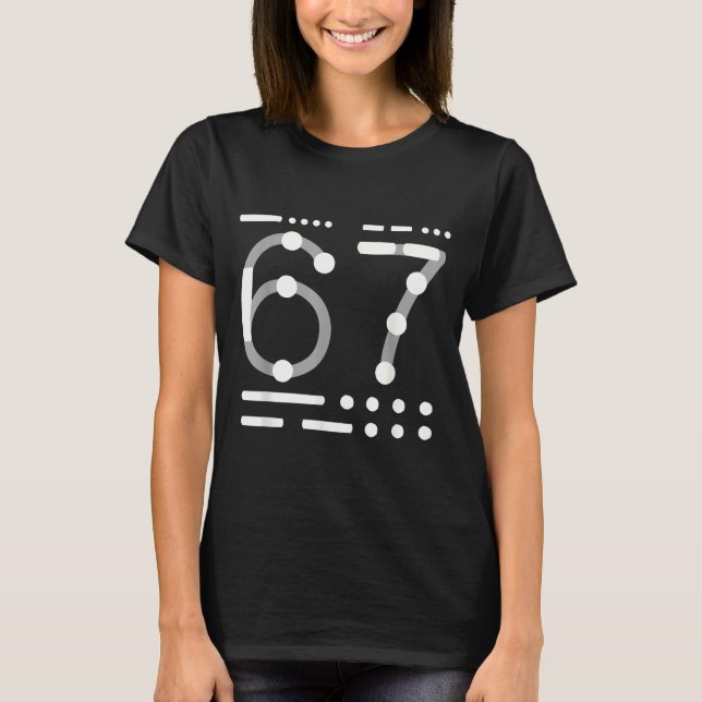 67 Shirt, Morse Code 67 Kid Meme Six Seven Graphic T-Shirt (Front)