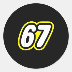 67 Six Seven 6 7 Boys Girls Kids Teens Tee  Classic Round Sticker