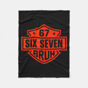 67 Six Seven 6 7 Boys Girls Kids Teens Tee Motorcy Fleece Blanket