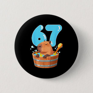 67 Six Seven 6-7 Capybara Funny Teen Kids Capybara 2 Inch Round Button