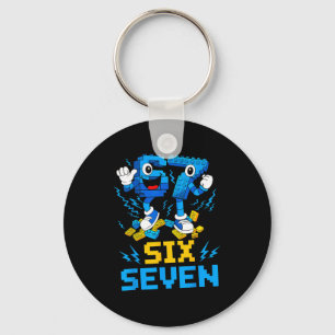 67 Six Seven 6-7 Funny Brainrot Meme Teens Gen Alp Keychain
