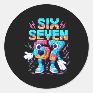 67 Six Seven 6-7 - Funny Italian Brainrot Ice Crea Classic Round Sticker