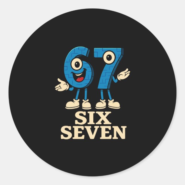 67 Six Seven 6-7 - Funny Italian Brainrot Kids Gam Classic Round Sticker (Front)