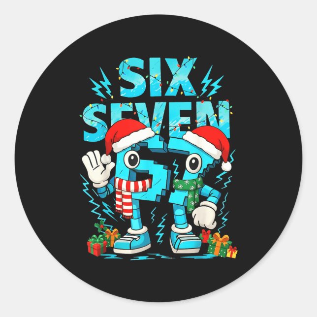 67 Six Seven 6-7 - Funny Italian Brainrot Kids Gam Classic Round Sticker (Front)