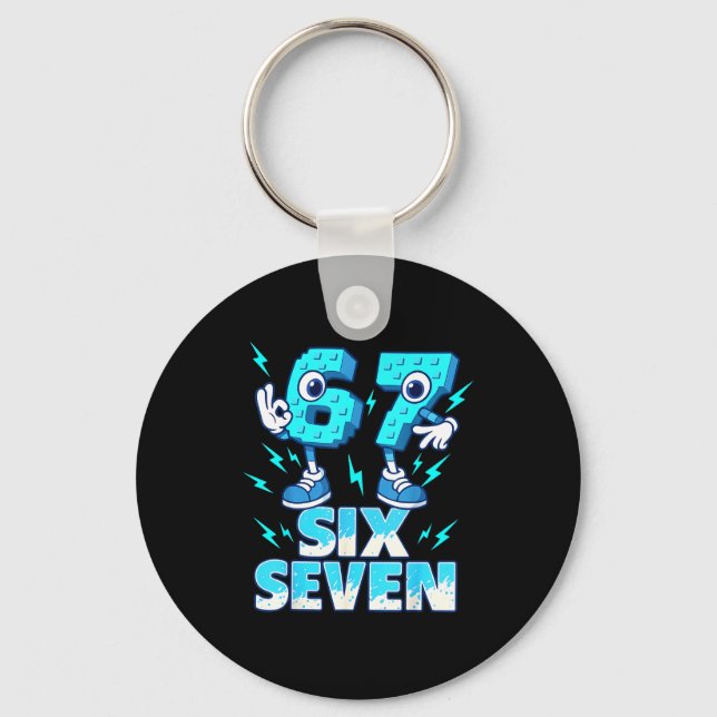 67 Six Seven 6-7 - Funny Italian Brainrot Kids Gam Keychain (Front)