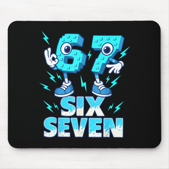 67 Six Seven 6-7 - Funny Italian Brainrot Kids Gam Mouse Pad (Front)