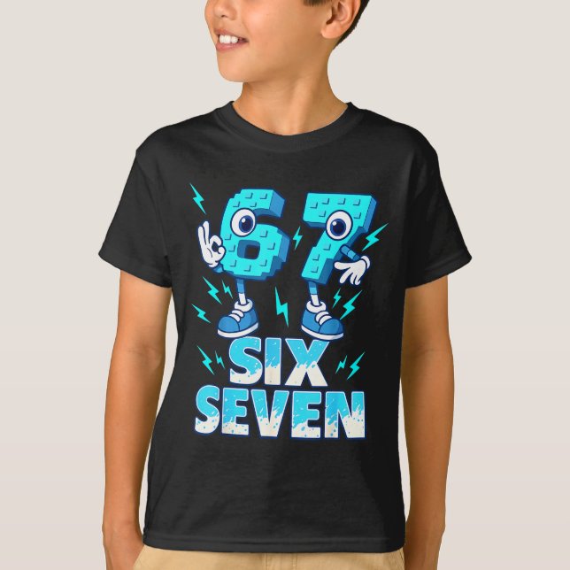 67 Six Seven 6-7 - Funny Italian Brainrot Kids Gam T-Shirt (Front)