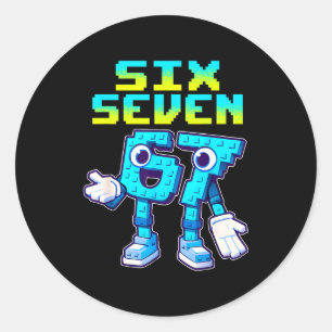 67 Six Seven 6-7 Funny Italian Brainrot Kids Gamin Classic Round Sticker