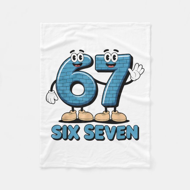 67 Six Seven 6-7 Funny Italian Brainrot Kids Gamin Fleece Blanket (Front)