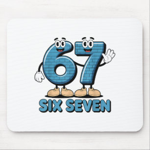 67 Six Seven 6-7 Funny Italian Brainrot Kids Gamin Mouse Pad