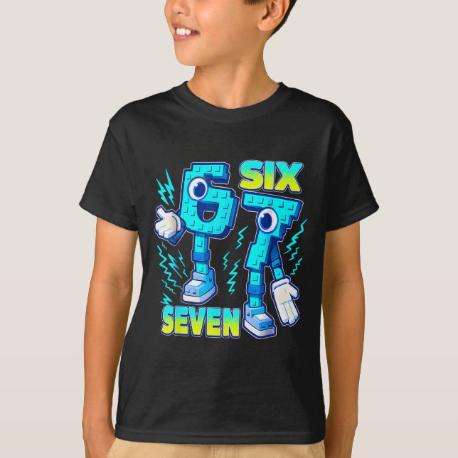 67 Six Seven 6-7 Funny Italian Brainrot Kids Gamin T-Shirt (Front)