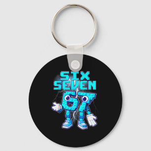 67 Six Seven 6-7 Funny Italian Brainrot Meme Kids  Keychain