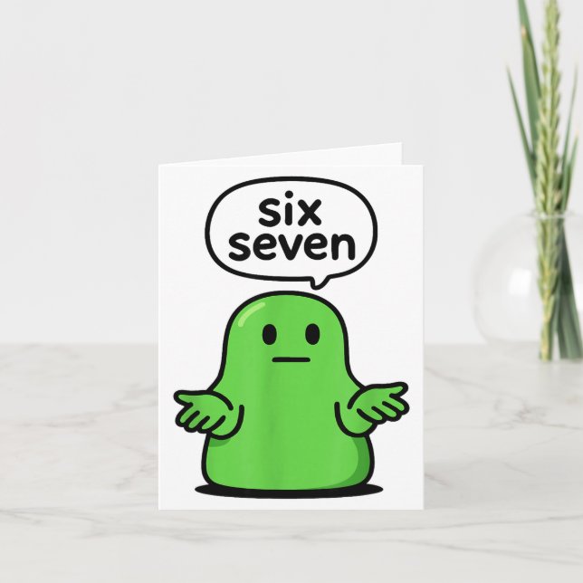 67 Six Seven 6-7 Green Blob Slime - Funny Kids Bra Card (Front)