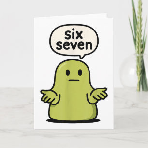 67 Six Seven 6-7 Green Blob Slime - Funny Kids Bra Card