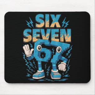 67 Six Seven 6 7 Italian Brainrot  Mouse Pad