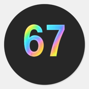 67 Six Seven 6 7 Meme Design Funny 6 7 1 Classic Round Sticker