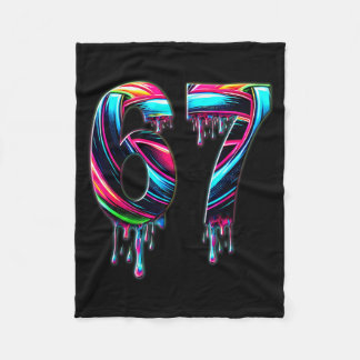 67 Six Seven 6 7 Meme Design Funny 6 7 Fleece Blanket