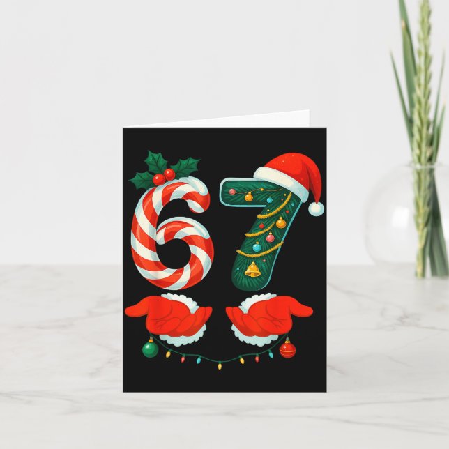 67 Six Seven 6 7 Meme E Couple Christmas Matching  Card (Front)