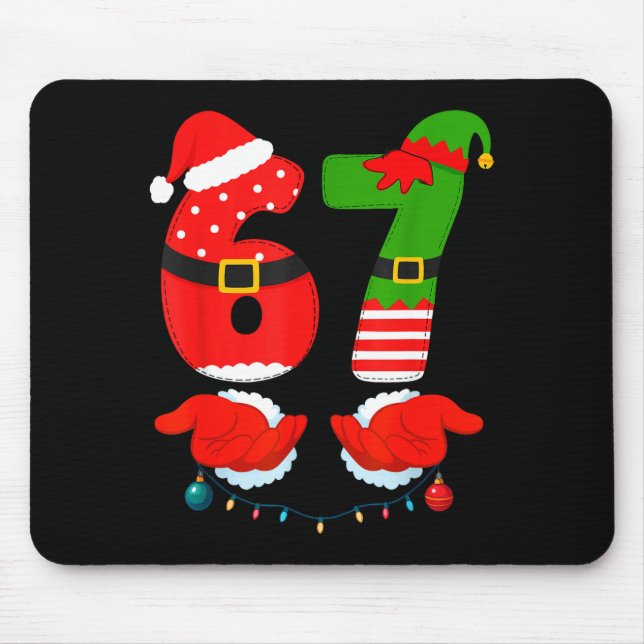 67 Six Seven 6 7 Meme E Couple Christmas Matching  Mouse Pad (Front)
