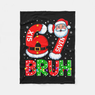 67 Six Seven 6 7 Meme Funny Santa Christmas Shirt  Fleece Blanket