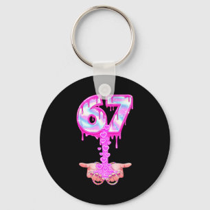 67 Six Seven 6 7 Meme Valentines Funny Women Girl  Keychain