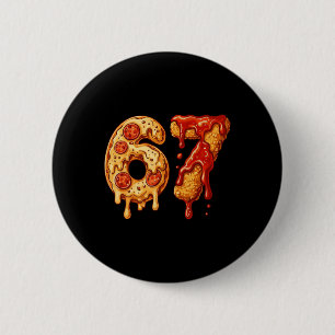 67 Six Seven 6-7 Pizza And Chicken Nugget - Brainr 2 Inch Round Button