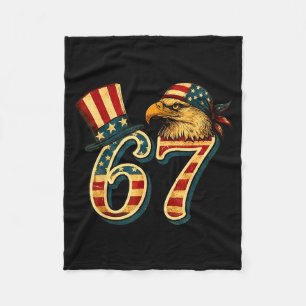 67 six seven american flag eagle 4th of july fleece blanket