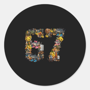 67 Six Seven Birthday Meme Viral Italian Brainrot  Classic Round Sticker