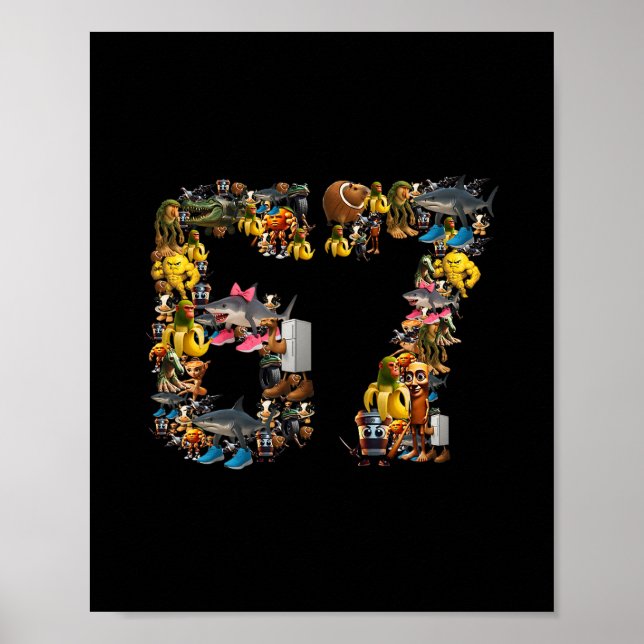 67 Six Seven Birthday Meme Viral Italian Brainrot  Poster (Front)
