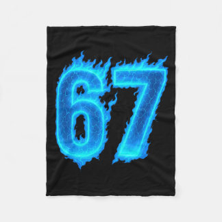 67 Six Seven Blue Flame Colorful Cool Funny 6 7 Me Fleece Blanket