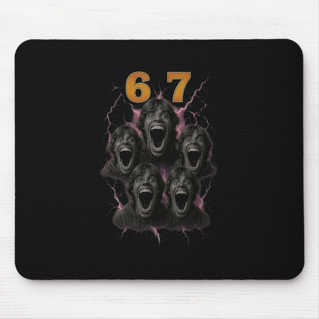 67 Six Seven Bootleg 6 7 Meme Design Funny 6 7 1  Mouse Pad (Front)