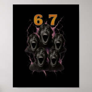 67 Six Seven Bootleg 6 7 Meme Design Funny 6 7 1  Poster