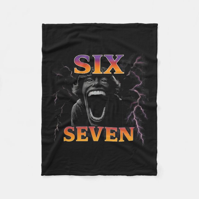 67 Six Seven Bootleg 6 7 Meme Design Funny 6 7  Fleece Blanket (Front)