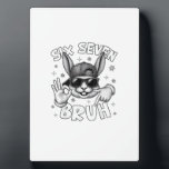 67 Six Seven Bruh Cute Bunny Face with Sunglasses  Plaque<br><div class="desc">67 Six Seven Bruh Cute Bunny Face with Sunglasses Easter Day T-Shirt</div>