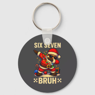 67 Six Seven Bruh Funny Christmas 6 7 Meme Men Wom Keychain